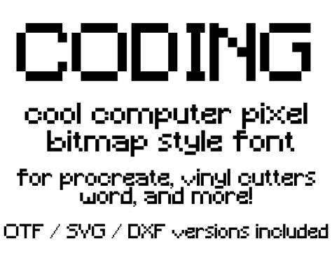 Pixel Font Svg Bitmap Font Coding Font Vintage Computer - Etsy Australia