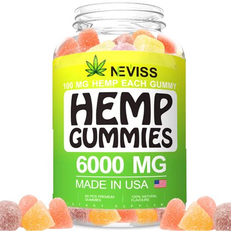 Natural Hemp Gummies 6000MG – 100MG Per Gummy Bear with Full Spectrum ...