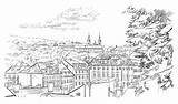 Vector Hand Drawing Prague 3 Stock  Illustration Of sketch template