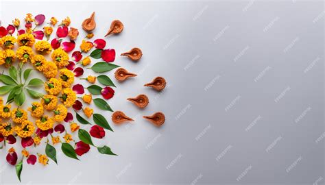 Premium Photo | Decorative Flower rangoli Strip or Border or Pattern for Diwali or Pongal Festival