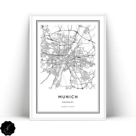 Munich Map Printable Wall Art, Printable Map Of Munich Wall Art Prints, Munich City Map Wall Art ...