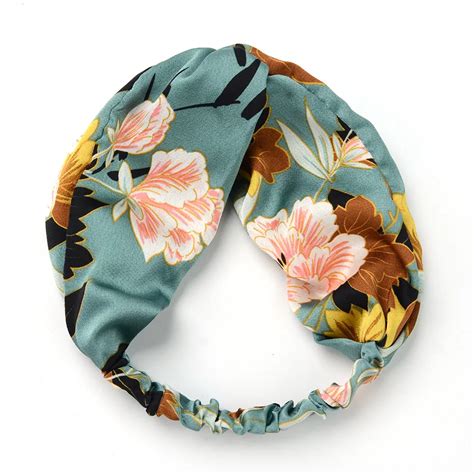 Satin large flower hair bands floral wide brimmed cross hairband ...