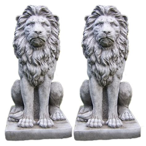 Outdoor Garden Decoration Natural Stone Granite Marble Sitting Lion Statues For Sale - Buy Two ...