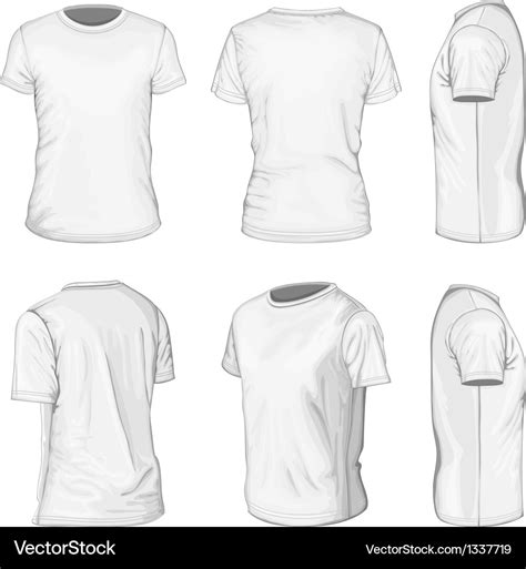 Mens white short sleeve t-shirt design templates Vector Image