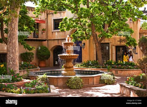 Spanish style tiered fountain patio courtyard Stock Photo: 38750653 - Alamy