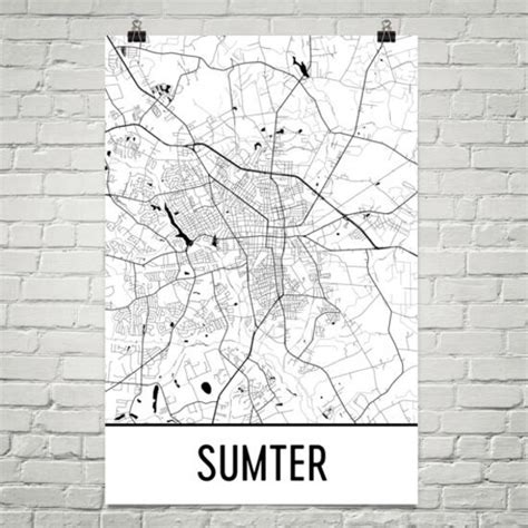 Fort Sumter Map Sumter SC Art Sumter Print Fort Sumter - Etsy