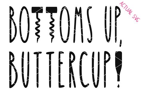 Bottoms Up Buttercup Wine SVG, Sublimation PNG and Printable