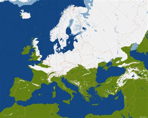 Snow Cover extent in Europe on 10.2.2020 : europe