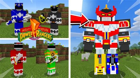 LANÇOU! NOVO ADDONS/MOD DOS POWER RANGERS COM MEGAZORD NO MINECRAFT PE ...