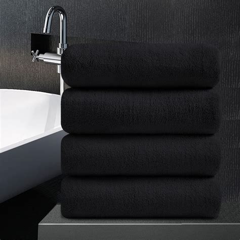 Jessy Home 4 Pack Oversized Bath Sheet Towels 700 GSM Ultra Soft Black ...