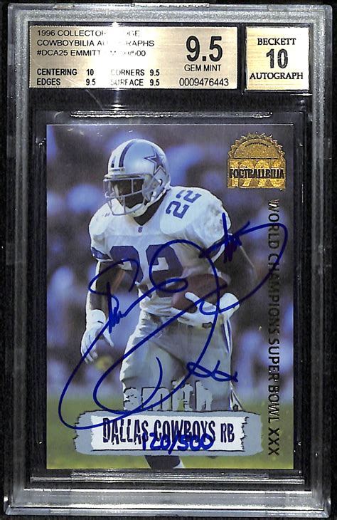 Lot Detail - 1996 Collectors Edge Emmitt Smith Autograph Card BGS 9.5