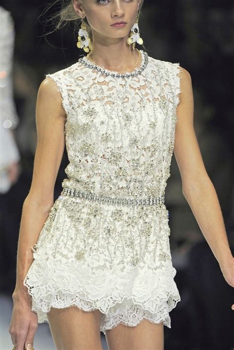 Billionaires Lounge: Most Beautiful Dolce Gabbana Dresses (SS2011)- White Lace and Crystals