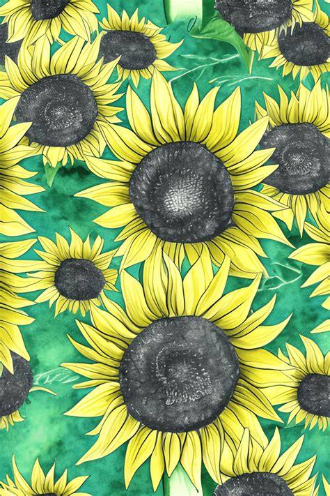 Bouquet Sunflower Textile Fabric Pattern · Creative Fabrica