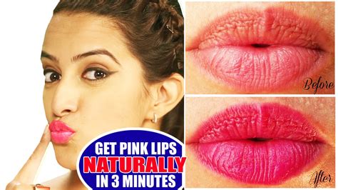 Get Pink Lips Naturally | Pink Lips in 3 minutes- Home Remedies - YouTube