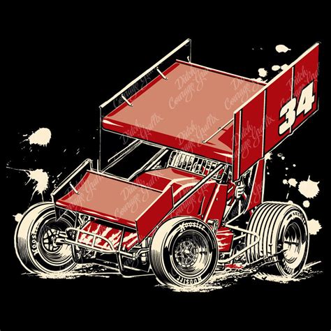 Winged Outlaw Speedway Sprint Car Digital Vector File PMS Colors - Etsy