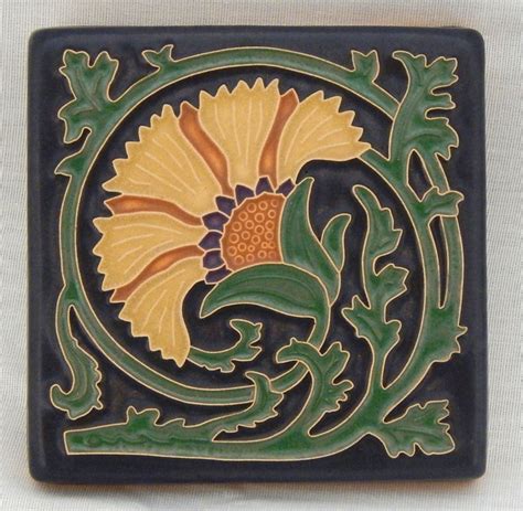 Table D cor 168075: 4X4 Arts And Crafts Carnation Tile In Golden By Arts And Craftsman Tileworks ...