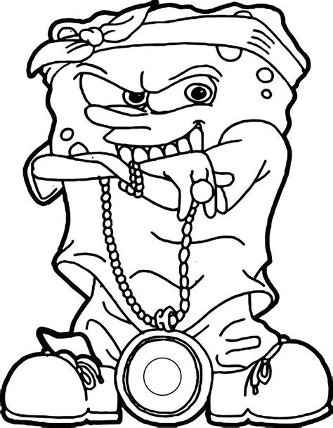 Gangsta Spongebob Coloring Pages - BubaKids.com