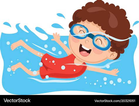 Of a kid swimming Royalty Free Vector Image - VectorStock