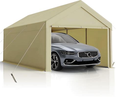 Grezone W10×L20Ft Carport Portable Garage With Removable Sidewalls ...