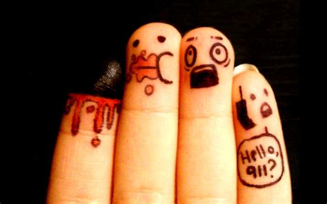 wallpapers: Funny Finger Faces Wallpapers