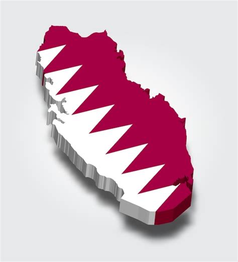 Premium Vector | 3d Qatar map with flag