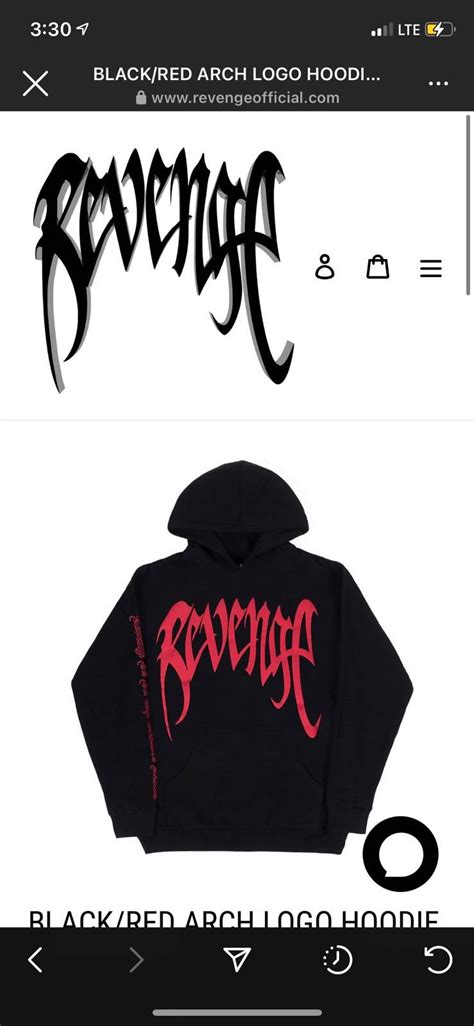 Revenge Revenge black/red arch logo hoodie | Grailed