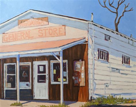 General Store in Aguanga Baking in the Sun by Samuel Pretorius - acrylic painting | UGallery