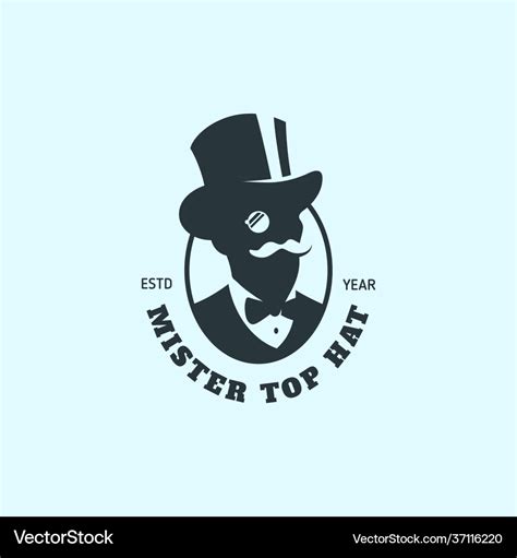 Mister top hat logo Royalty Free Vector Image - VectorStock