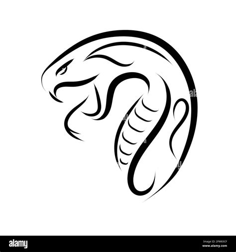 Black and white line art of snake head. Good use for symbol, mascot ...