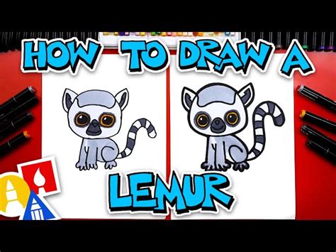 How To Draw A Cute Cartoon Lemur - Videos For Kids