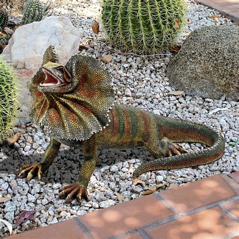 Design Toscano Frill Necked Lizard Statue & Reviews | Wayfair