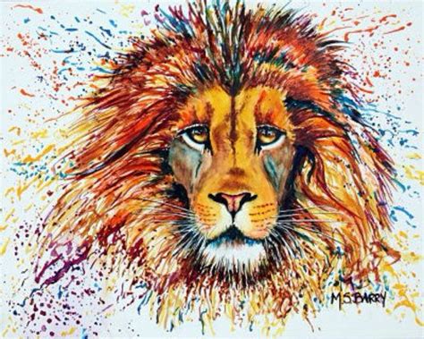 Male Lion's Head, Watercolor Painting of an African Lion Called ariel - Etsy | Lion painting ...