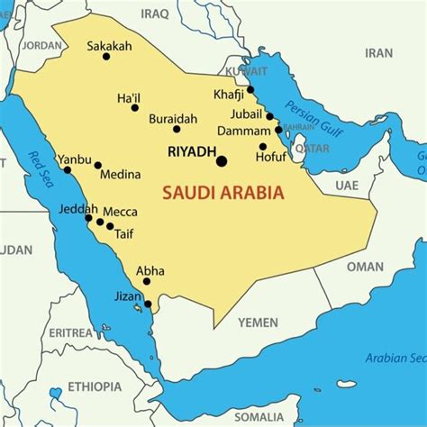 Uae And Saudi Arabia Map | Islands With Names