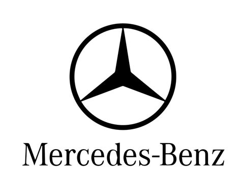 Mercedes Benz Brand Logo Symbol With Name Black Design german Car Automobile Vector Illustration ...