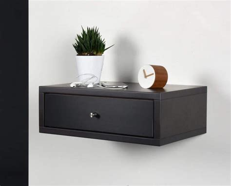 Two Drawer Floating Nightstand Black : Floating nightstand bedside ...