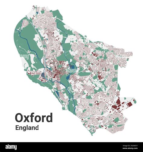 Oxford city map, England, the United Kingdom. Detailed administrative ...