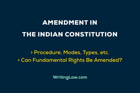 Amendment in Indian Constitution - Procedure, Modes, and Types