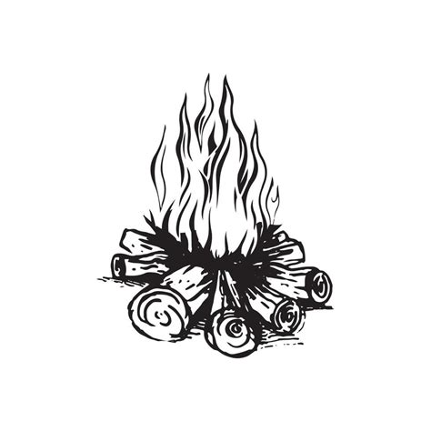 Campfire Black And White Vector Art, Icons, and Graphics for Free Download