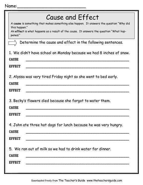 Cause And Effect Worksheets 2nd Grade