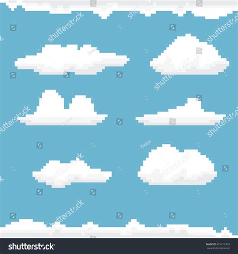 Vector Sky Clouds Pixel Art Background Stock Vector (Royalty Free) 475219303 | Shutterstock