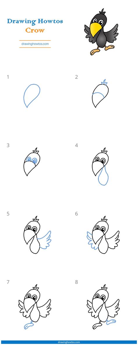 How to Draw a Crow - Step by Step Easy Drawing Guides - Drawing Howtos