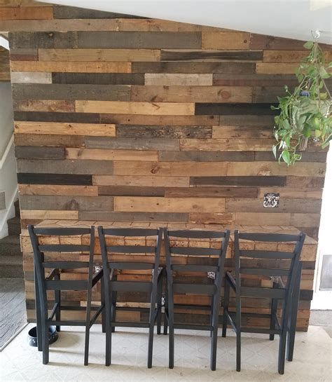 Pre-Stained Pallet Wood Accent Walls All the hard work has been done for you. No breaking up the ...