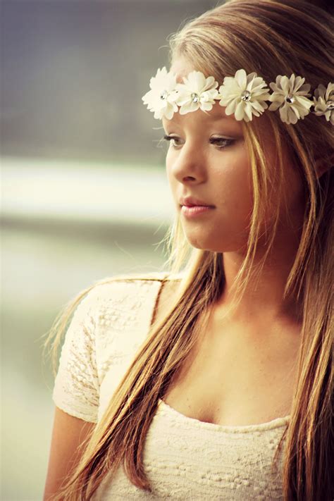 pretty-girl-with-crown-of-white-flowers image - Free stock photo ...