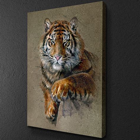 Vintage Tiger Painting Canvas Set Tiger Canvas Printinterior - Etsy