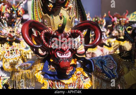 Bolivian Diablada dance masks Stock Photo - Alamy