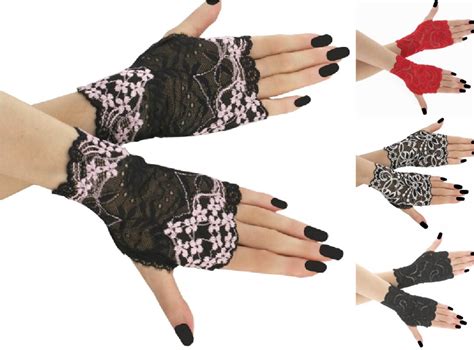 Black Pink Fingerless Gloves Formal Evening Gloves No Fingers - Etsy