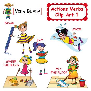 Action Verbs Clip Art 1 by VIDA BUENA | Teachers Pay Teachers