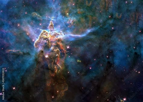 Mystic Mountain of Carina Nebula. Deep space look. Science fiction ...