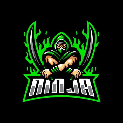 Premium Vector | Ninja mascot logo esport gaming