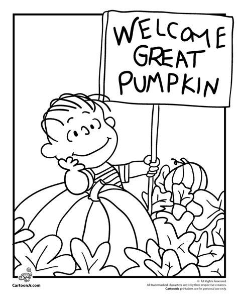 It’s the Great Pumpkin Charlie Brown Coloring Pages Linus Waiting for ...